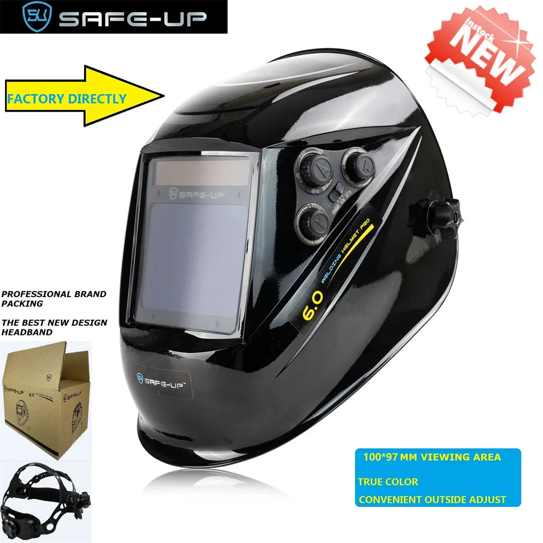 SAFE-UP MIG MAG TIG TRUE Color 4 Sensors Solar Cell Powered Auto Darkening Welding Helmet Welding Mask for Welder Machine