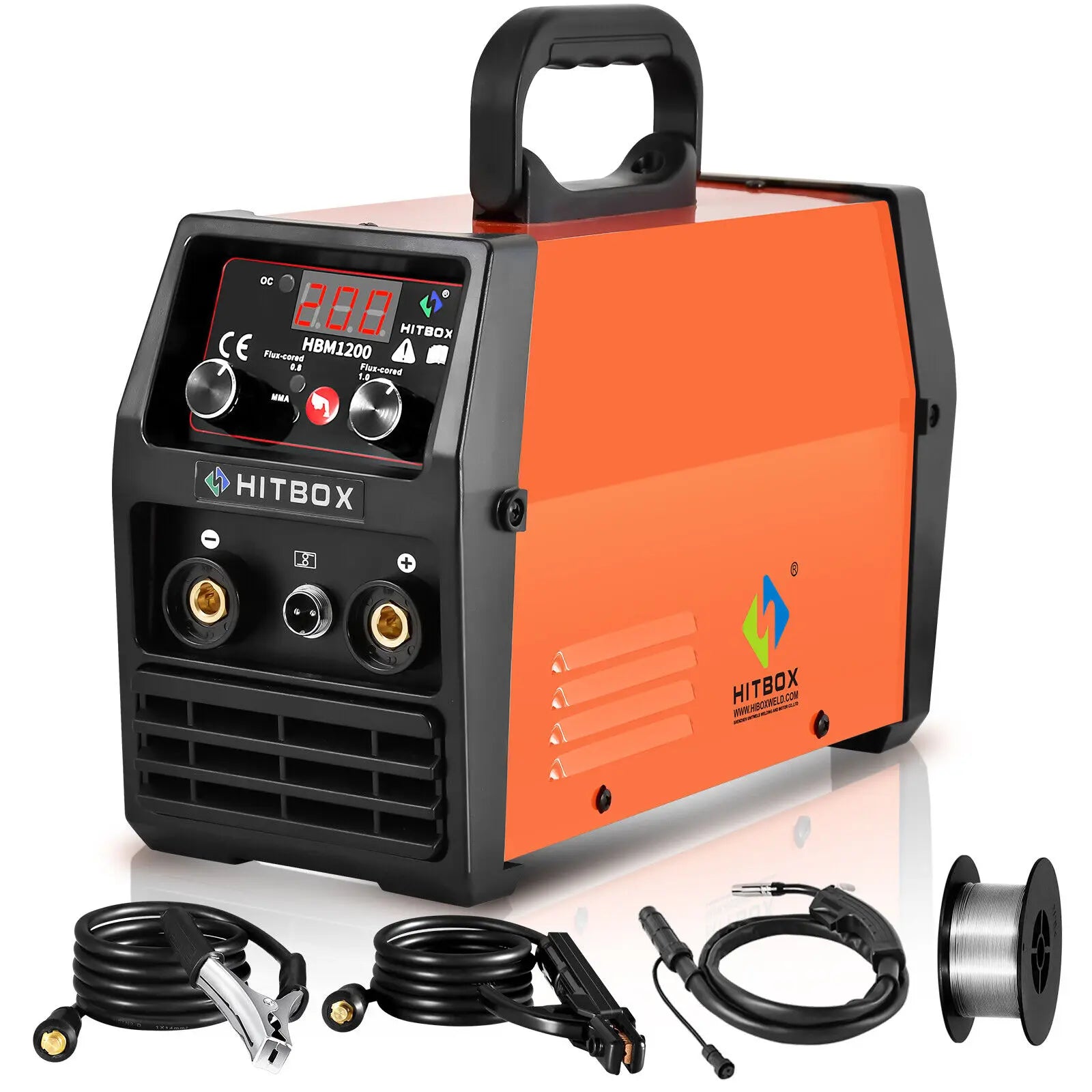 HITBOX 3 in 1 Semi-Automatic Mig Welding Machine Tig Argon Arc MIG Gasless Synergy Inverter Soldering Welder 110V 220V HBM1200