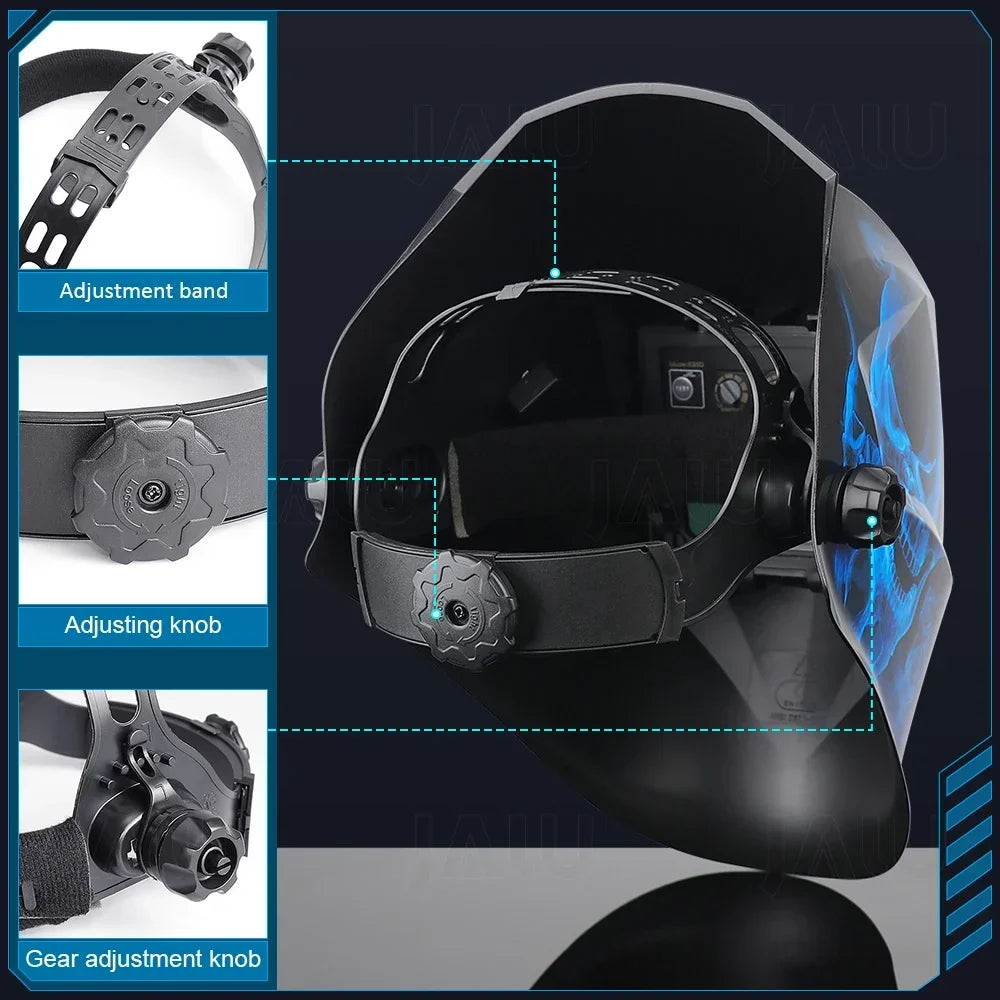DIN16 Welder Protecive Helmet Mask adjusted Band Welding Mask Helmet 1/25000s Auto Darkening mascara fotosencible para soldar