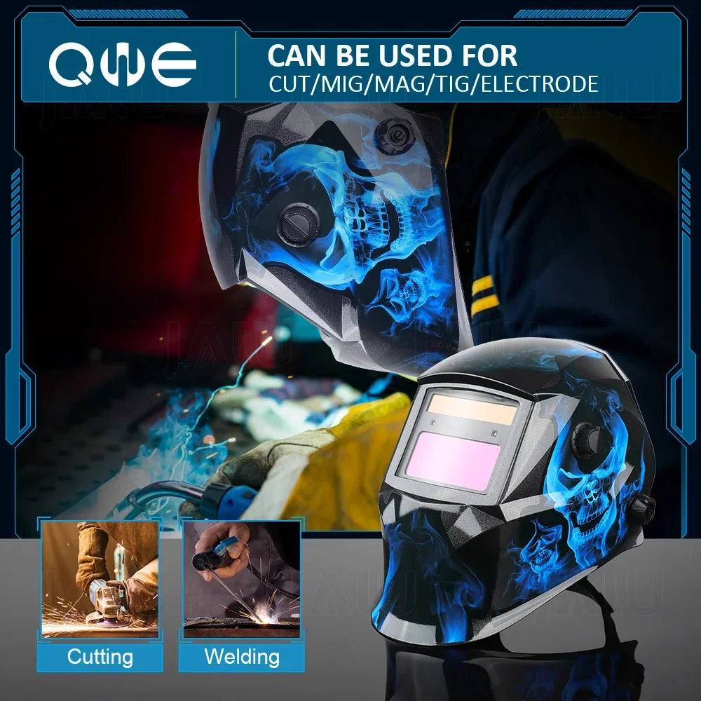 DIN16 Welder Protecive Helmet Mask adjusted Band Welding Mask Helmet 1/25000s Auto Darkening mascara fotosencible para soldar