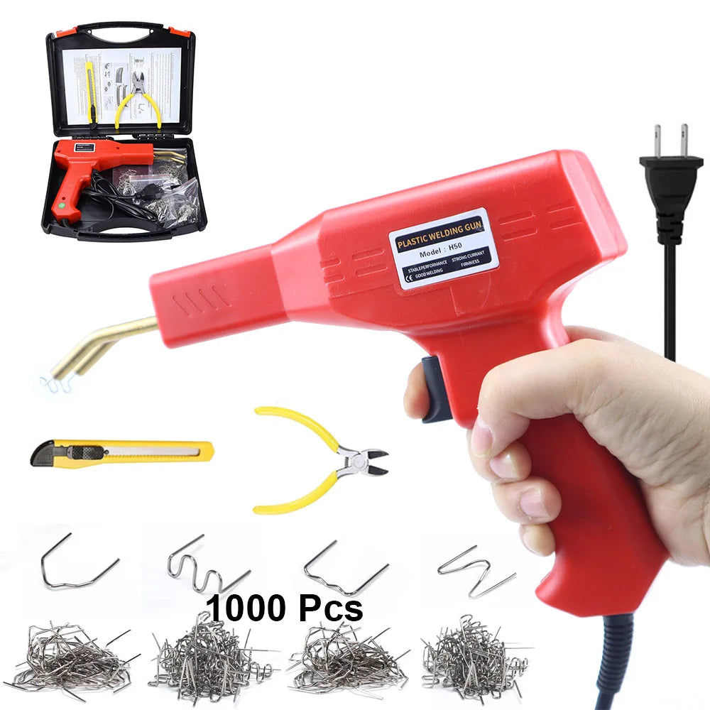 Plastic Welder, 2in-1 Plastic Welding Repair Kit Hot Staples, Hot Staples Weld Gun Repair Kit for Car Bumper And Most Plastics