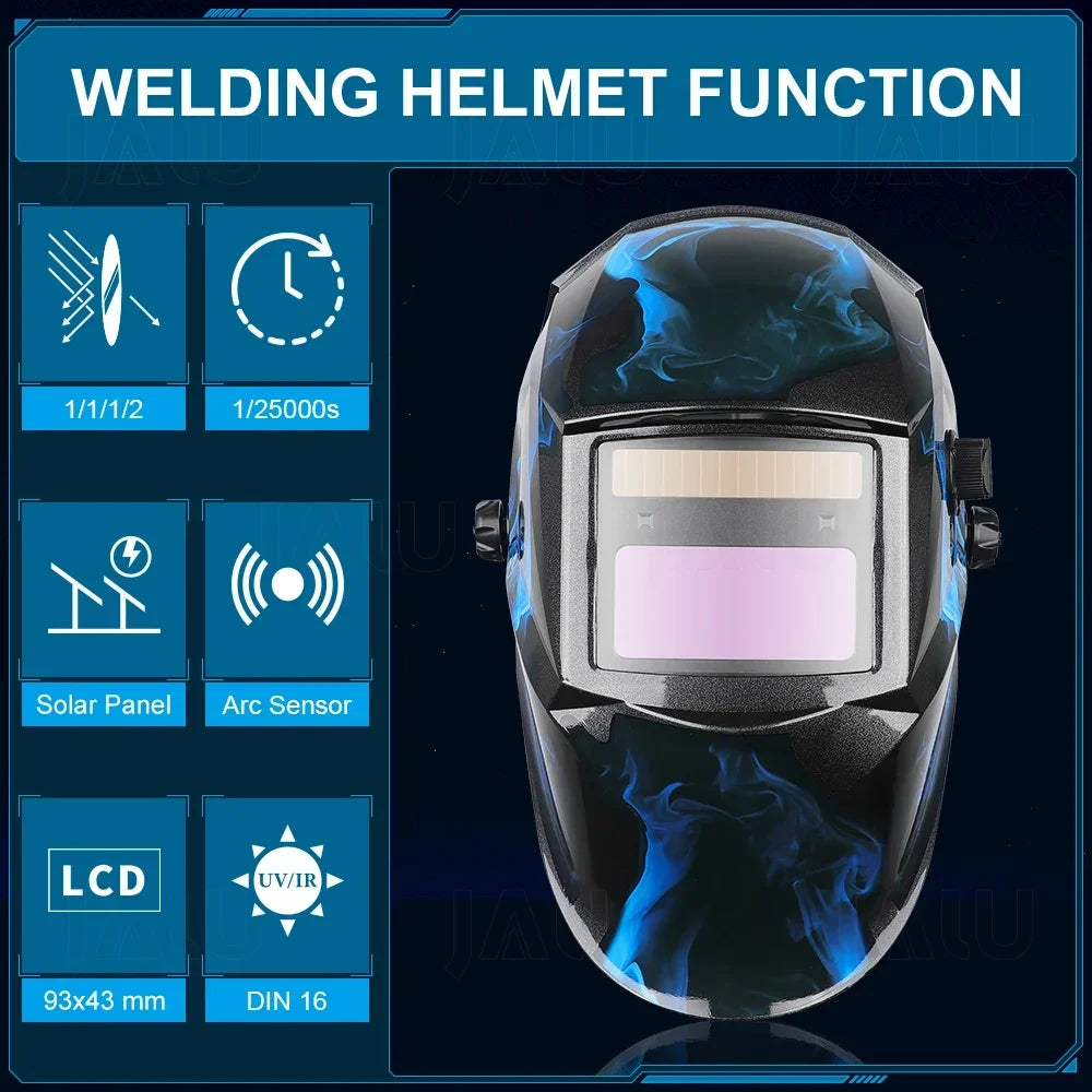 DIN16 Welder Protecive Helmet Mask adjusted Band Welding Mask Helmet 1/25000s Auto Darkening mascara fotosencible para soldar