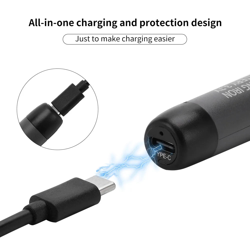 USB Soldering Iron Set Mini Digital Electric Soldering Iron Kit Type-C Interface Adjustable Temperature Solder Welding Iron Tool