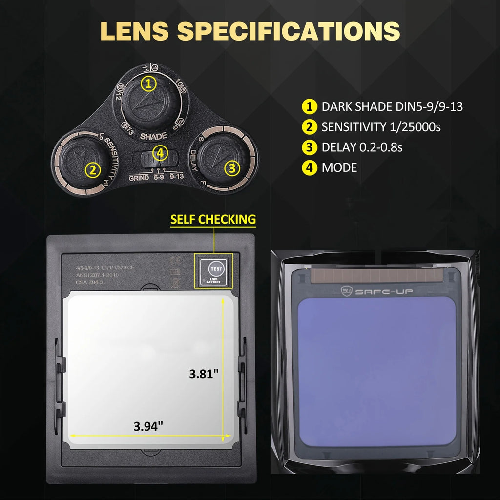 SAFE-UP MIG MAG TIG TRUE Color 4 Sensors Solar Cell Powered Auto Darkening Welding Helmet Welding Mask for Welder Machine